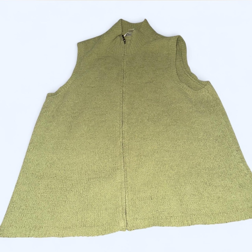 CJ BanksSleeveless Olive Green Knit Sweater Vest